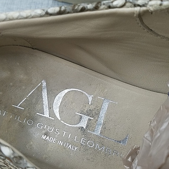 AGL Attilio Giusti Leomruni Oxfords Shoe  Snake Print Leather cork platform 41 - Picture 9 of 14